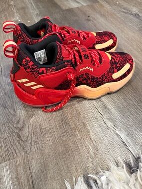 adidas Red and Cream Mens Athletic Sneakers